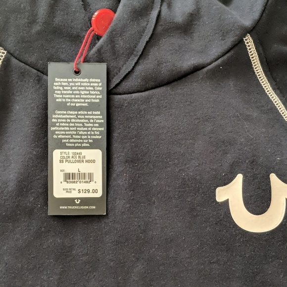 True religion shorts sleeve hoodie - Picture 2 of 3